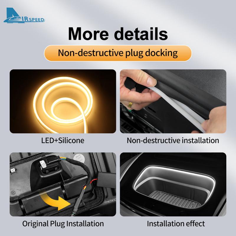 Front Trunk Light for Tesla Model Y Juniper Launch 2025 Magnetic Induction Switch LED Light Trim Car Accessories