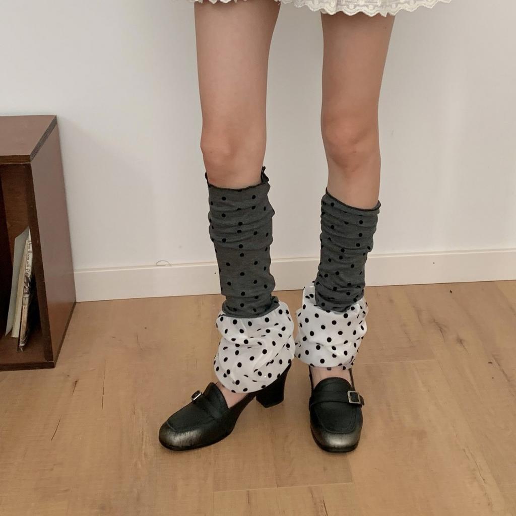 Y2K Girls Polka Dot Leg Warmers Sweet Niche Design Collgege Style Lolita Cute Long Stockings Fashion Versatile Middle Tube Socks