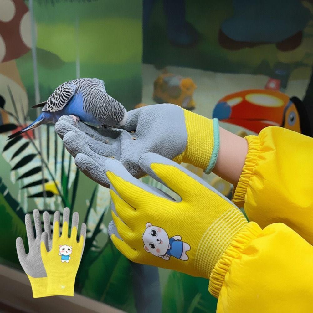 Breathable Kids Garden Gloves Latex Coated Children Protective Gloves Garden Work Gloves  For Kids
