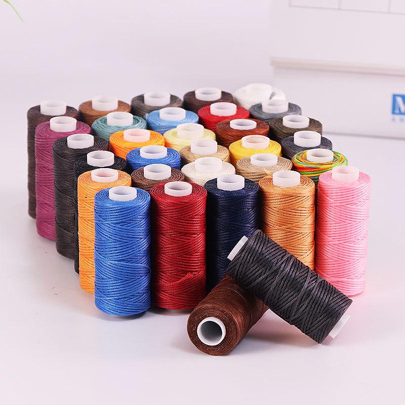 Hilo Encerado de 0,8 mm de Grosor para Cuero, Cordón Encerado para Manualidades DIY, Hilo para Coser a Mano, Hilo Plano Encerado para Coser