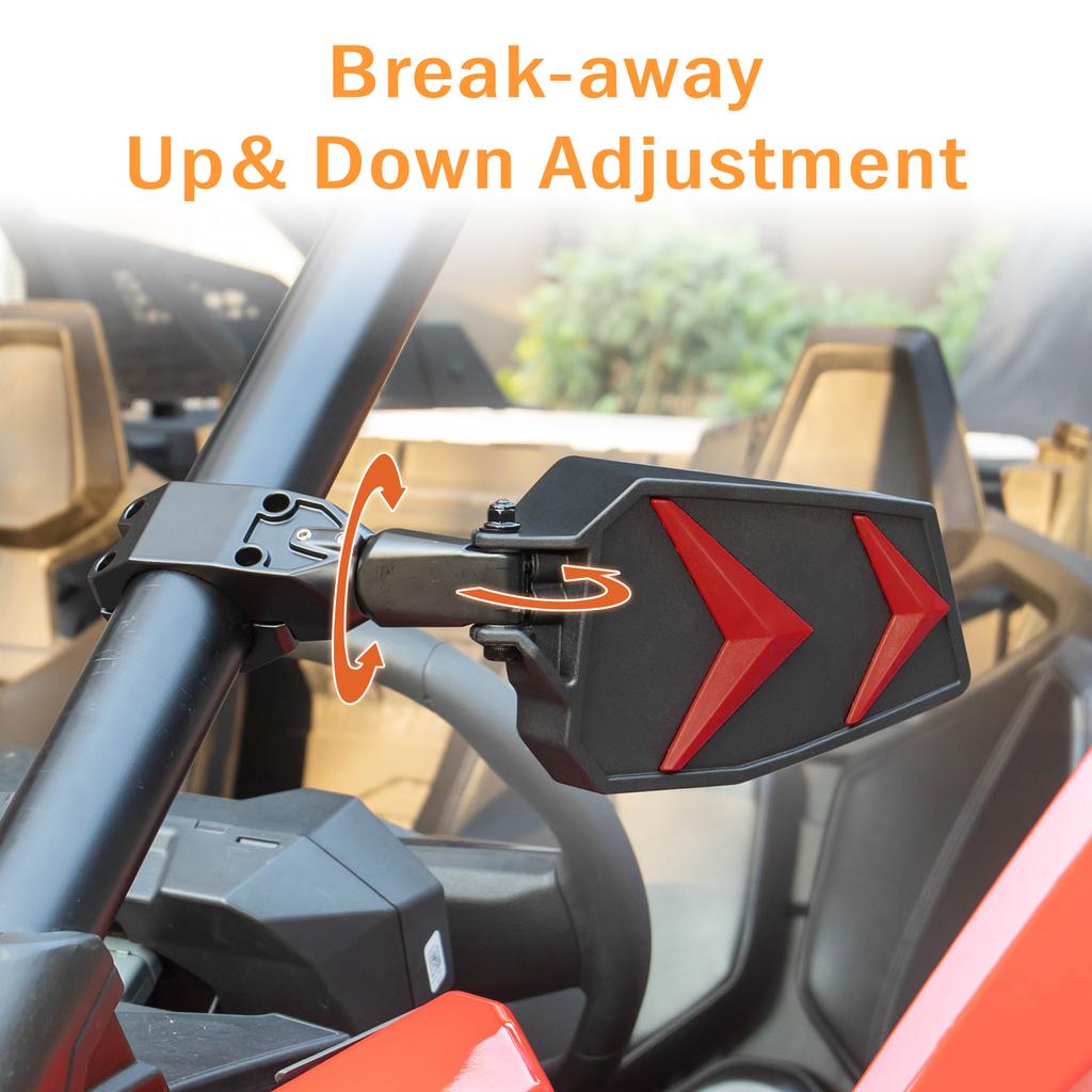 UTV 1.75" 1.875" 2" Adjustable Rear View Side Mirrors Compatible with Polaris Ranger RZR XP 1000 900 800 for Can-am Maverick x3