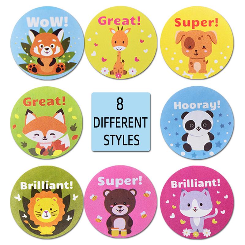500Pcs Teacher Reward Stickers Cute Animal Stickers School Motivational Stickers