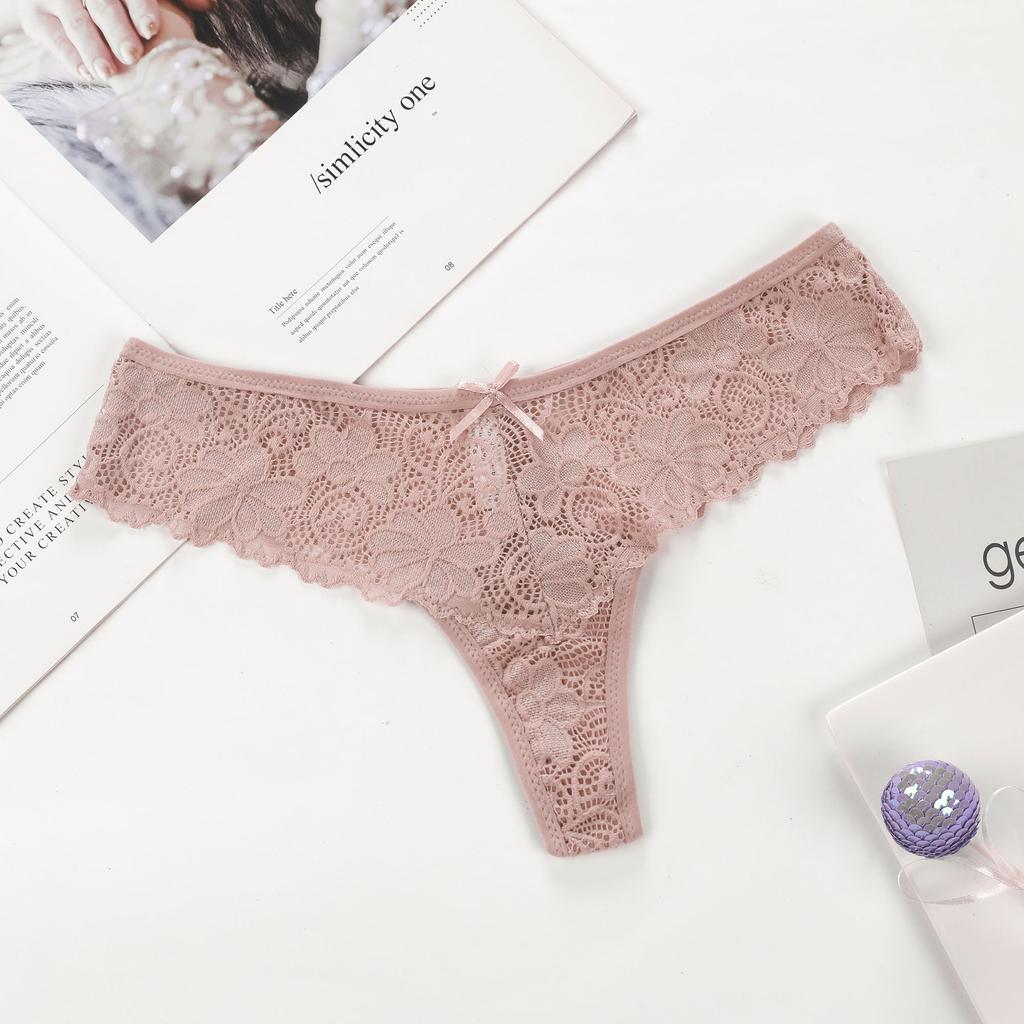 Sexy Panties Lace Underwear Women's T-pants Low Waist Large Size Traceless Lace Thong