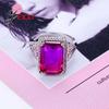 Exquisite Women Sterling Silver Rings For Wedding Engagement Jewelry Purple Austrian Crystal Ring Valentine's Day Gift