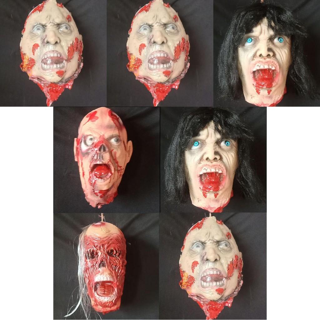 Spooky Ghostly Head Hanging Decoration For Halloween Haunted House Setup