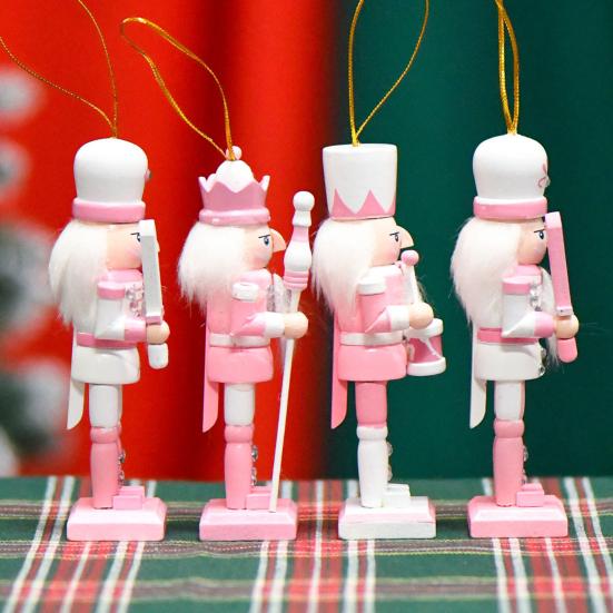 4Pcs Wooden King Soldier Figurine Cartoon Soldier Statue Sculpture Home
