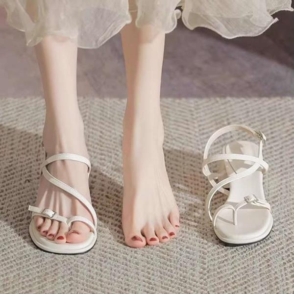 

2026 Sandals Buckle Strap High Heels Female Shoe New High-heeled Block Girls Silver Summer Rome Scandals Pumps 2026 Sandals 40