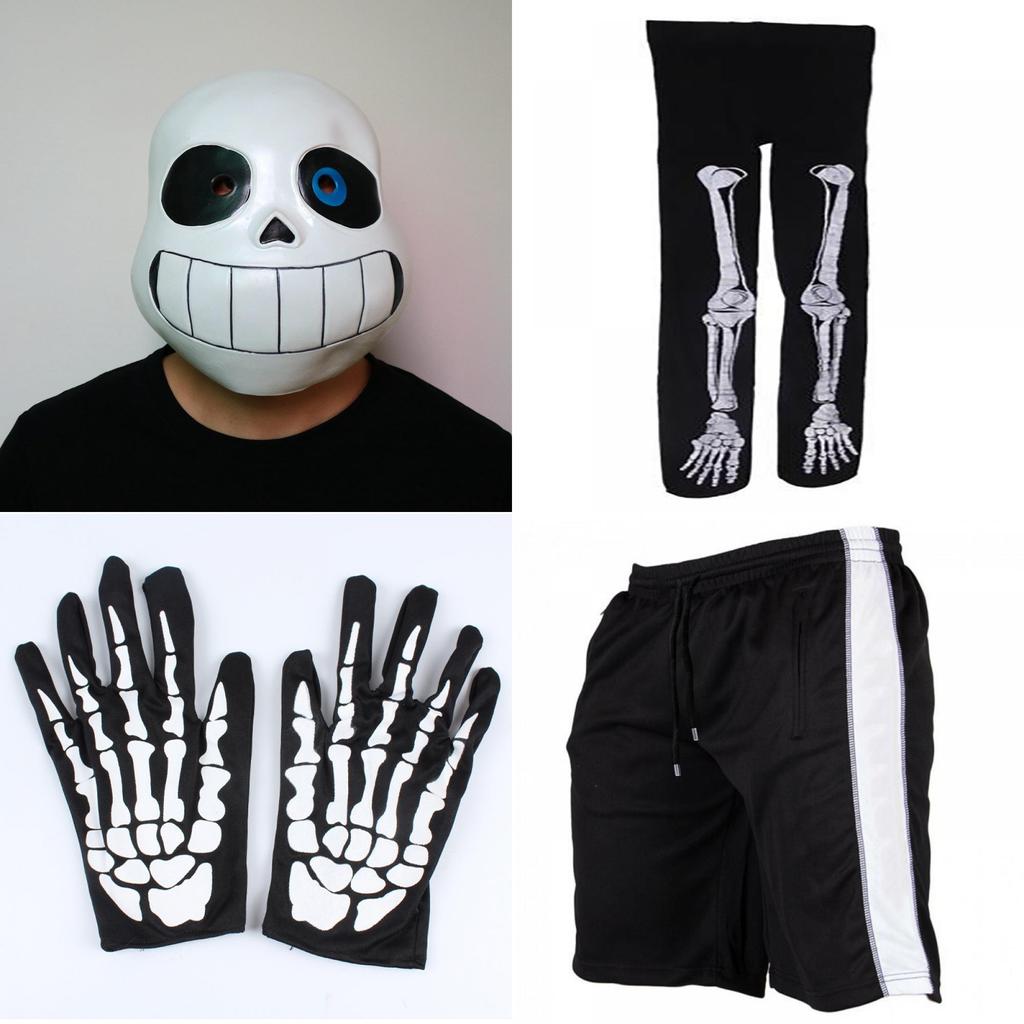 Stilvolles Spiel Undertale Sans Cosplay Kostüm Hoodie Set mit Handschuhen und Strümpfen