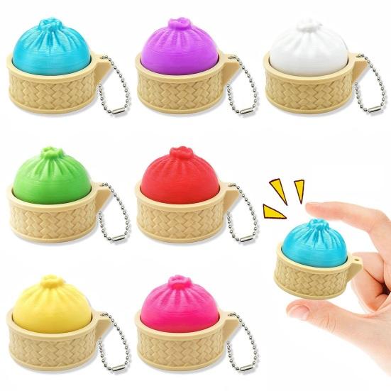 3D-gedrucktes Knödel-Fidget-Spielzeug Dekompression Dampfbrötchen-Spielzeug mit Kugelkette Home-Office-Arbeiter Angst Stressabbau Schreibtischspielzeug