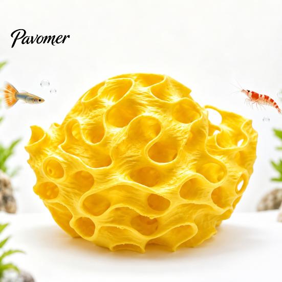 Honeycomb Cave Decor Aquarium Shrimp Cave, 3D Printed Betta Hide, Fish Tank Hideout Hideout, Porous Sphere Shelter for Guppy Small Accessories