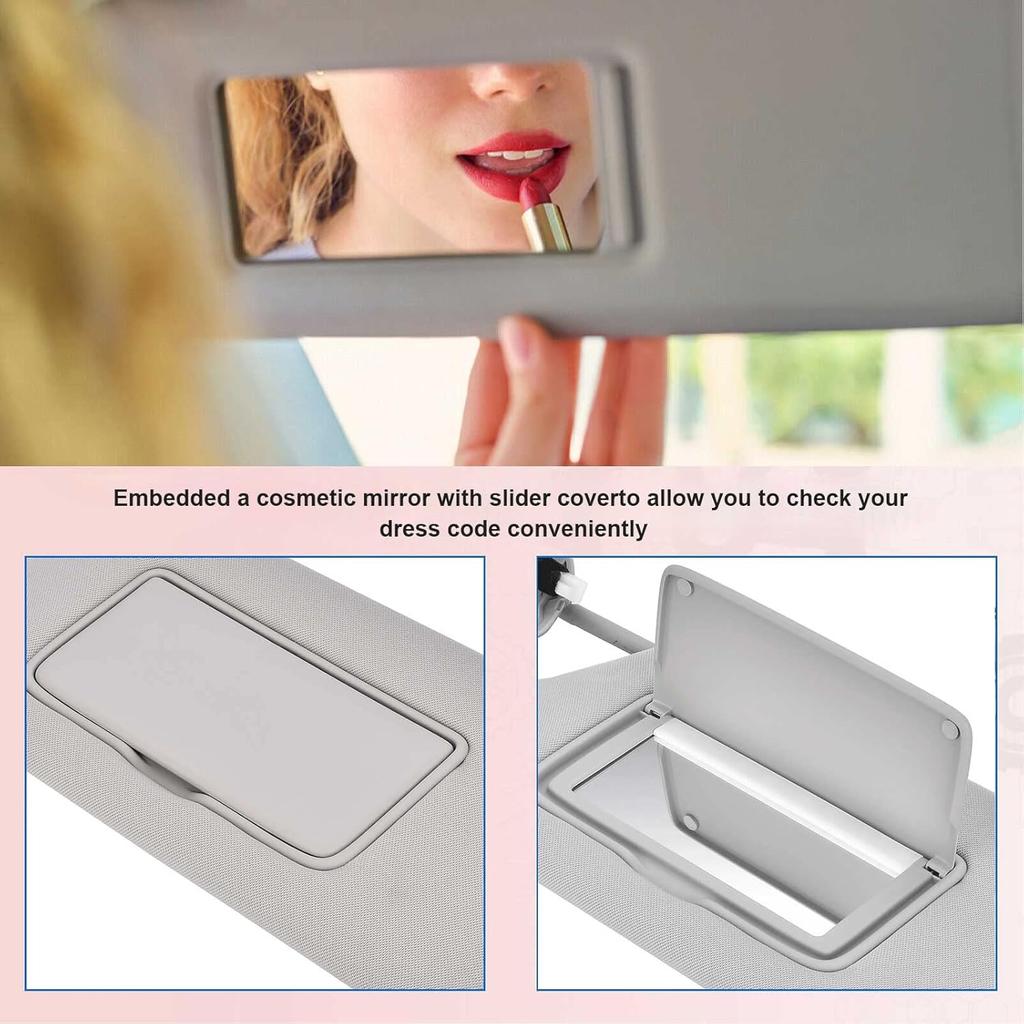 Nakuuly Left Driver Side Sun Visor Gray With Light, Without Sunroof Compatible With Nissan Altima 2013 2014 2015 2016 2017 2018 Replaces #