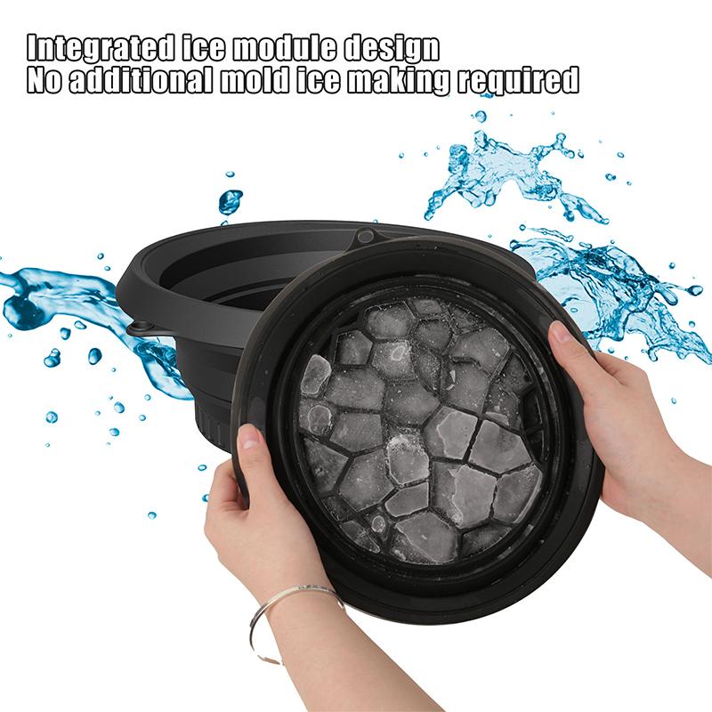 Foldable Face Ice Bath Bowl Facials Plunge Wash Basin Silicone Portable Travel Home Skincare Ice Facials Bath