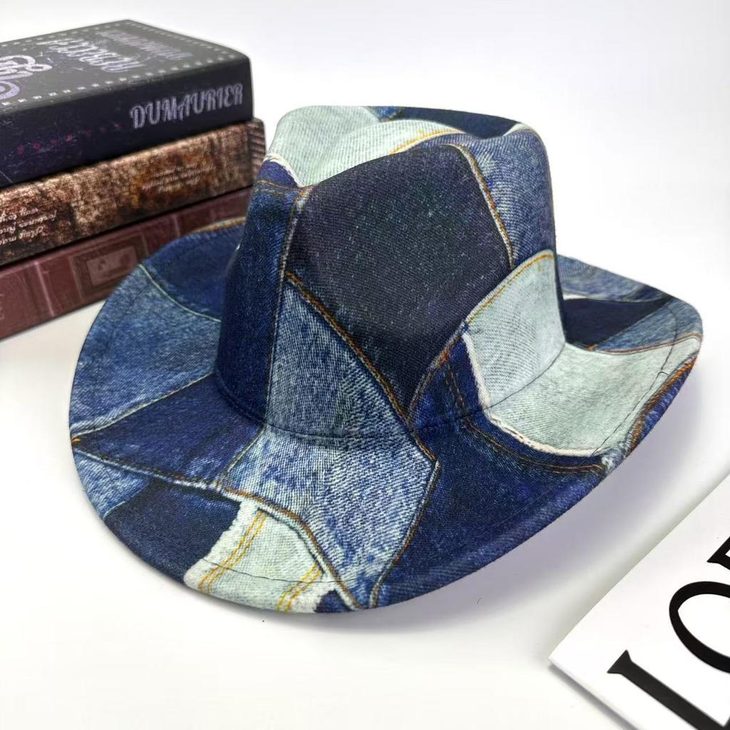 Mountaineering Top Hat Western Cowboy Hat Vintage Retro Color Matching Heart Top Jazz Hat