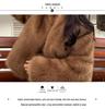 Women's Brown Faux Fox Fur Coat - Winter Chic, Elegant, Thick Mink-Style Top