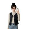 New vest women's autumn and winter new thickened warm inner wear vest slim fit short V-neck sleeveless vest