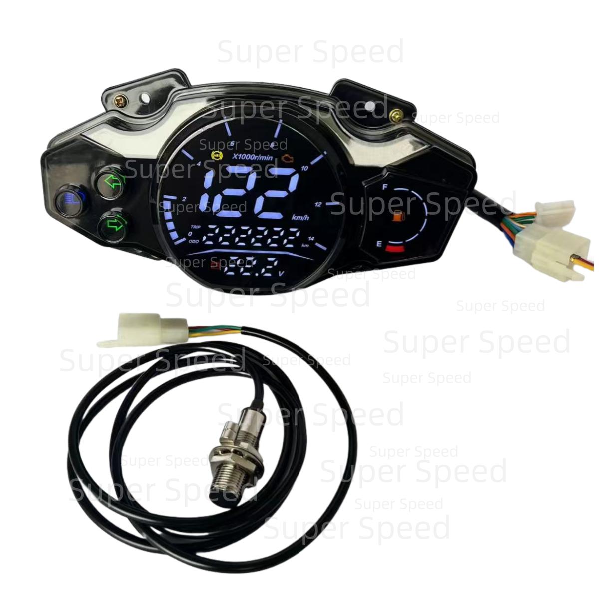 LED Speedometer For Italika Ws150 Ws 150 175 Sport Tachometer Multi-functional Gauge Meter Dashboard with Sensor A