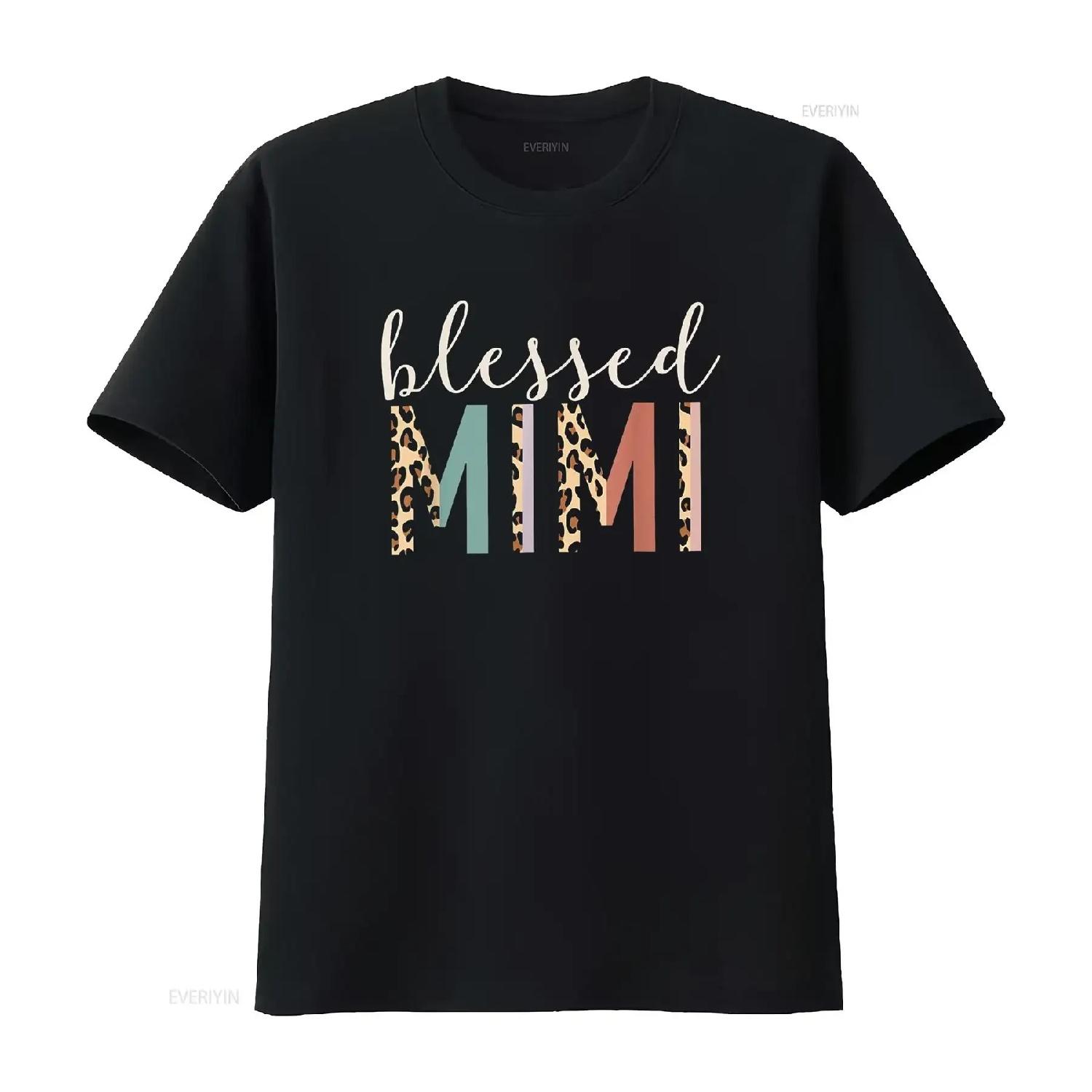 Blessed Mimi Cute Leopard Print T Shirt vintage Washed streetwear Soft graphic Slightly fashion Breathable homme Comfortable S
