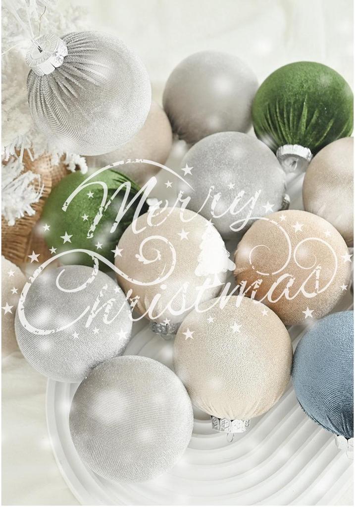 Flocked Plush Christmas Ball Ornaments for Tree Decorations
