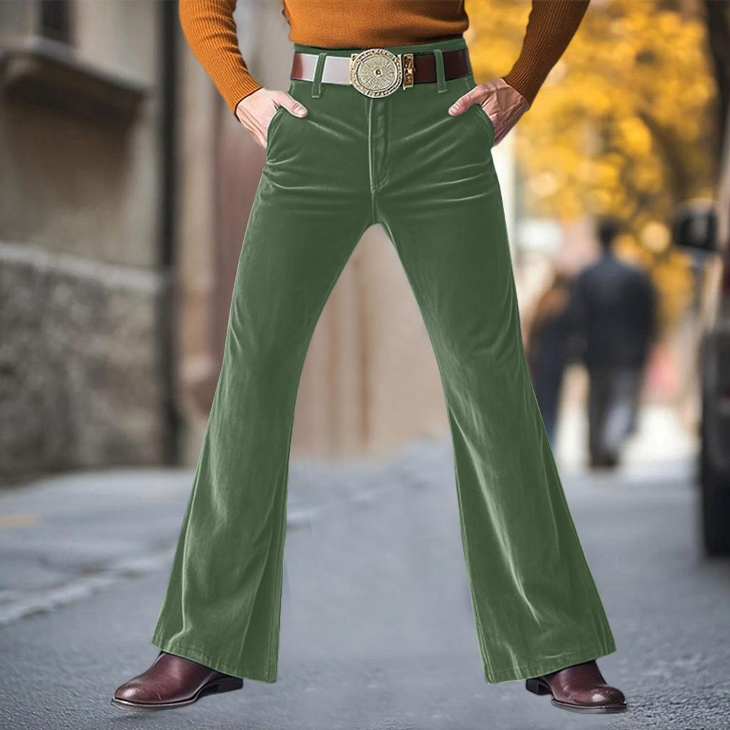 Pánské vintage kalhoty do zvonu 60. 70. let Klasické pohodlné rozšířené Retro disco oblečení pro muže