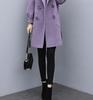 2025 Autumn/Winter Purple Wool Lantern Sleeve Mid-Length Women's Coat