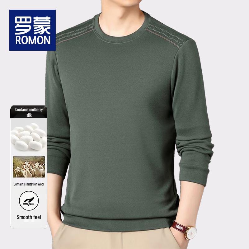 Luo Meng Men's Fleece-Lined Knitted Sweater BY010