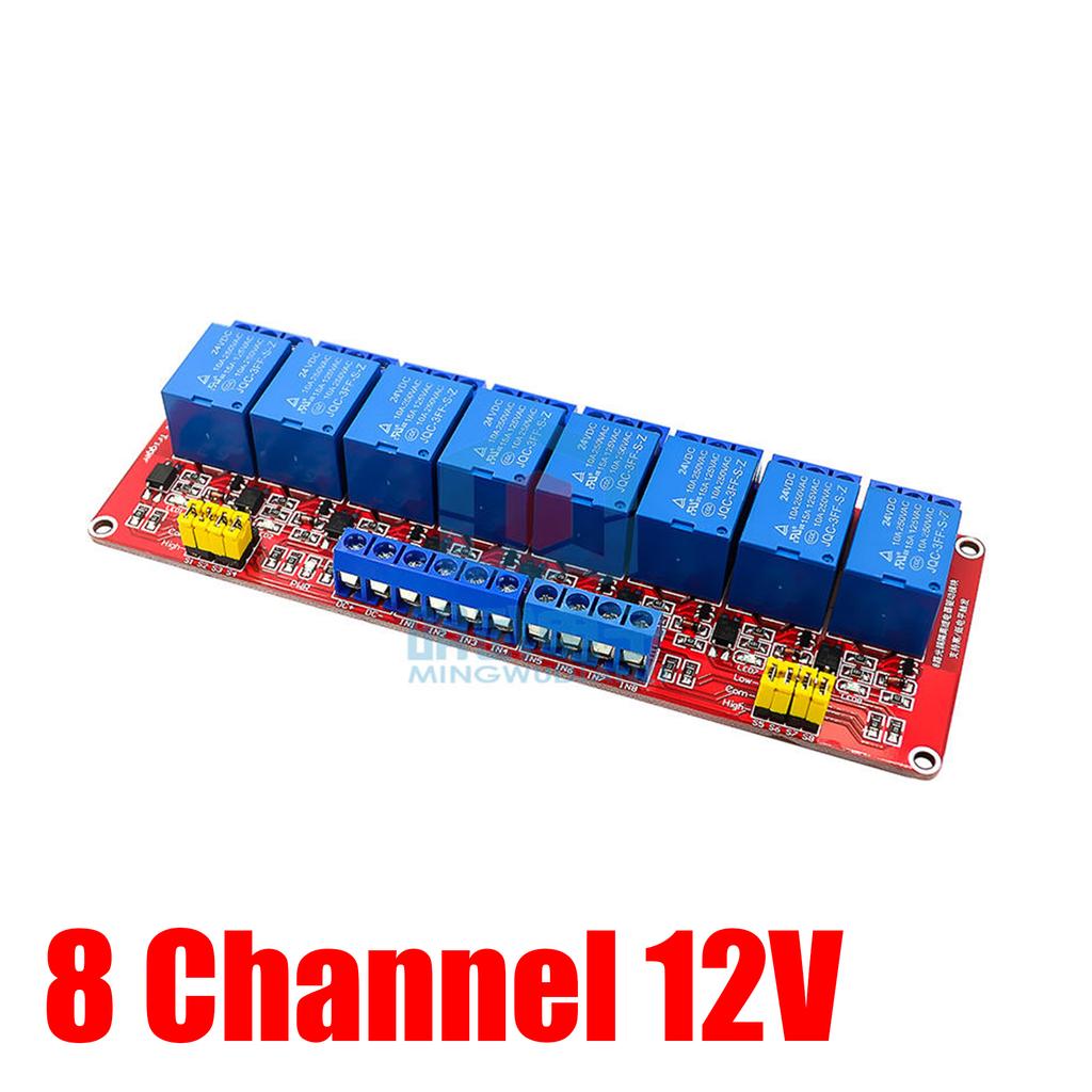 High/Low Level Trigger Relay Module 1 2 4 8 Channel 5V 12V 24V Home Intelligent Control Module With Optocoupler Isolation Output