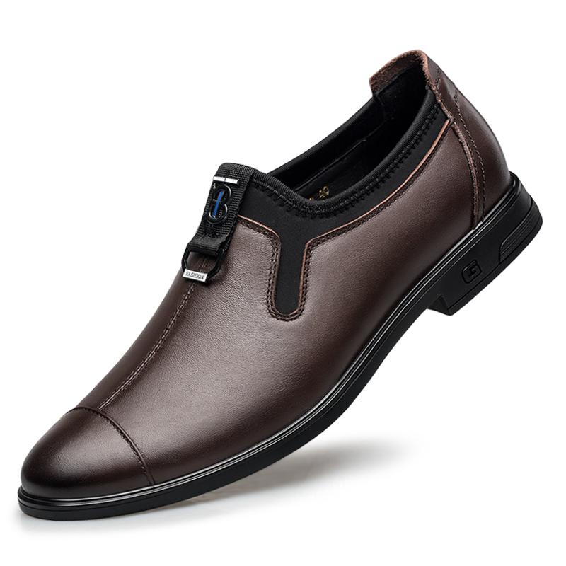 

Модные туфли-горошины для мужчин с тиснением Удобные мужские мокасины из натуральной кожи Повседневная обувь Деловая Мягкая подошва Массаж 44