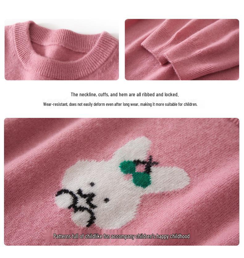 Kaschmirpullover für Mädchen - Herbst/Winter-Stil, Kinder Wollstrickpullover