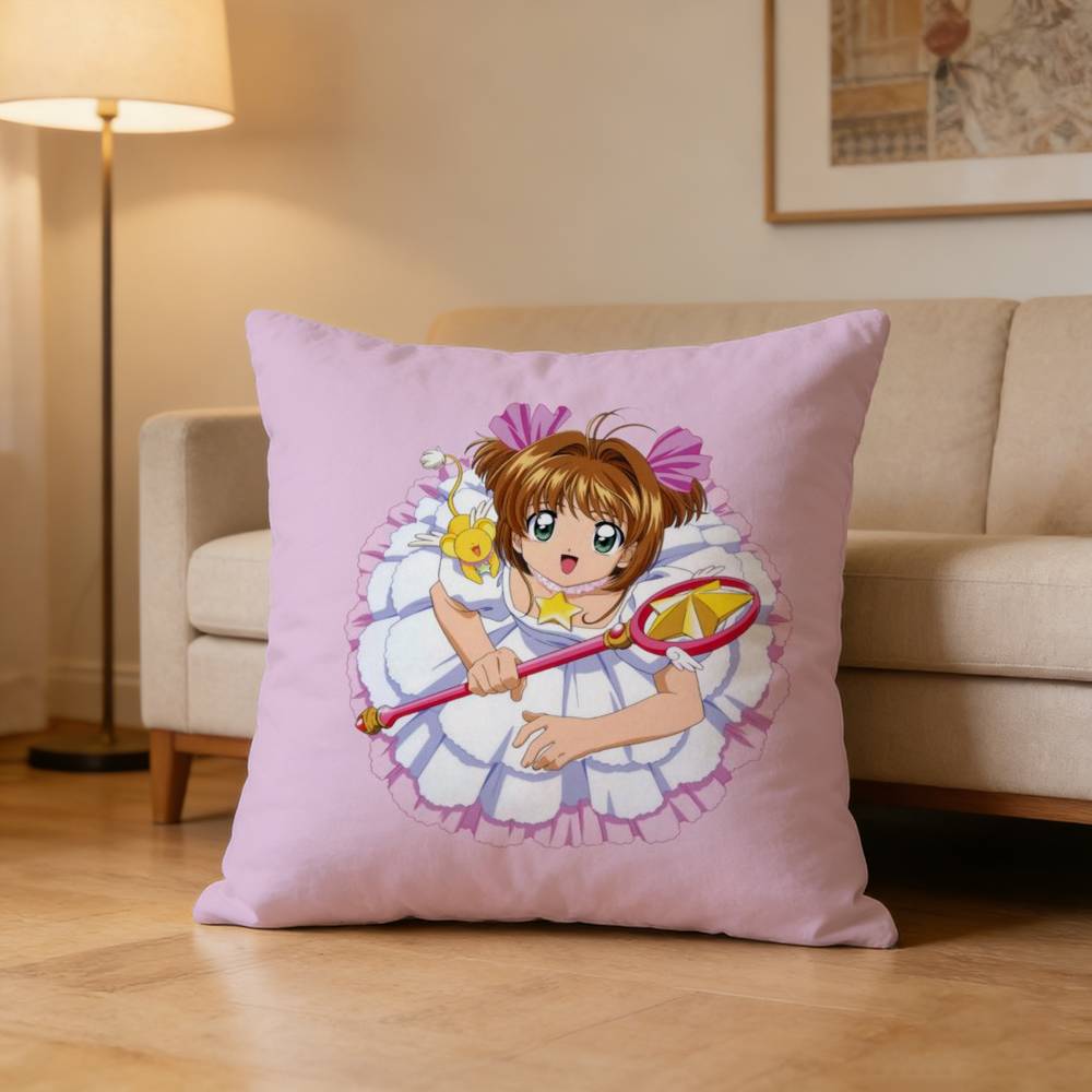 S-Sakura Kinomoto Pillow Case For Sofa Living Room Home Office Decor Protective Cover