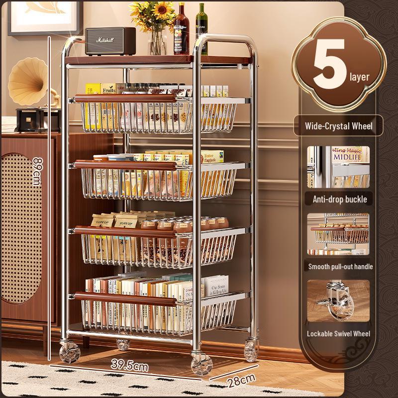 Chinese Style Multi-Layer Snack and Produce Trolley