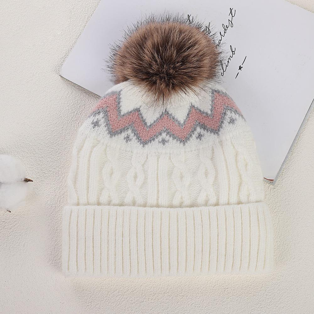 Thickened Knitted Hat with Pompom Winter Hat Warm Warm Cap  Men