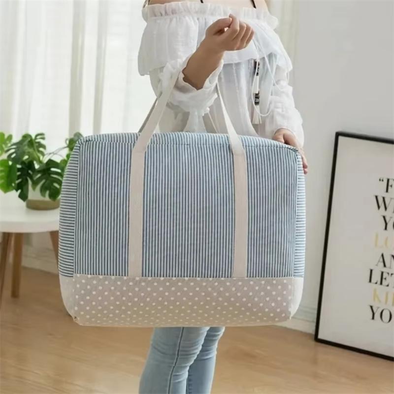 Modern Striped Print Pattern Storage Bag Home Quilts Clothes Dust-proof Storage Bag Large Capacity Moving Luggage Packing Bag