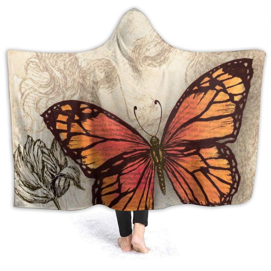 Mermaid Fish Scale Flash Flannel Thermal Hooded Blanket Home Outdoor Office Essential Blanket