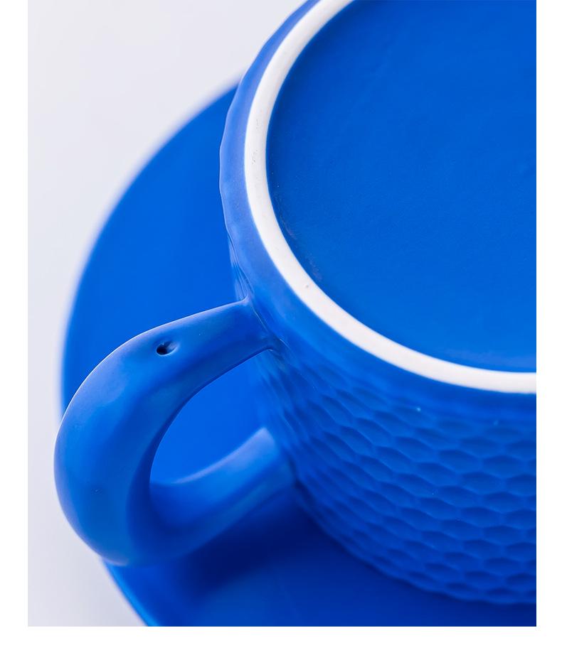 Minimalist Ceramic Coffee Cup & Saucer Set - Light Luxury for Home or Office