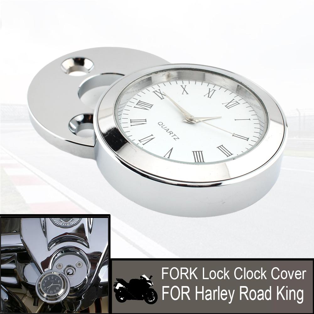 

Мотоциклетная вилка с замком, чехол для часов для Harley Road King, белый циферблат, водонепроницаемый! Дорога