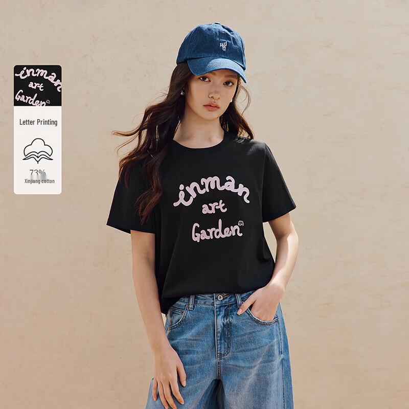 INMAN Women s Printed Loose Fit Short Sleeve T-Shirt S