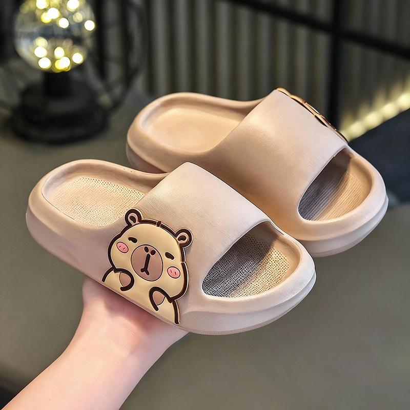 

New Children Slippers Cute Cartoon Girl EVA Home Slippers 2-16 Years Old Capibala Boys Non Slip Soft Soled Bathroom Shoes 22-23 хакі