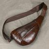 Creative fashion breast bag men's leather shoulder bag messenger bag first layer cowhide retro men's bag