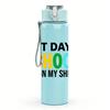 1PC Last Day Of School Color Text 750ml Color Plastic Water Bottle Leakproof Flip Straw Lid For Sports Office Home Use