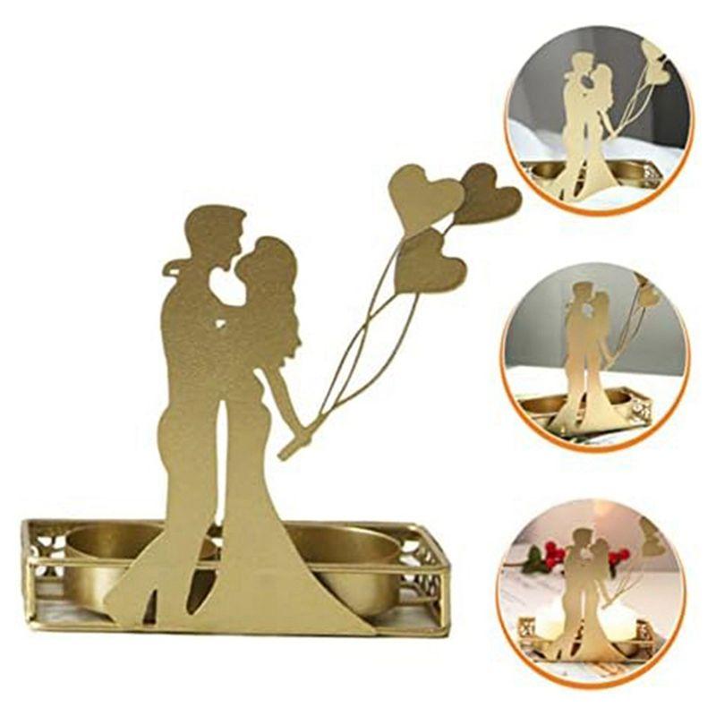 A20F-4Pcs Wedding Decoration Candle Holder Romantic Gift Centerpiece Table Decorations Heart Wedding Tealight-Candle Holders