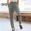 Women Corduroy Pants High Waist Baggy Drawstring Elastic Waist Casual Trousers Loose Fit Straight Leg Pockets Work Pants