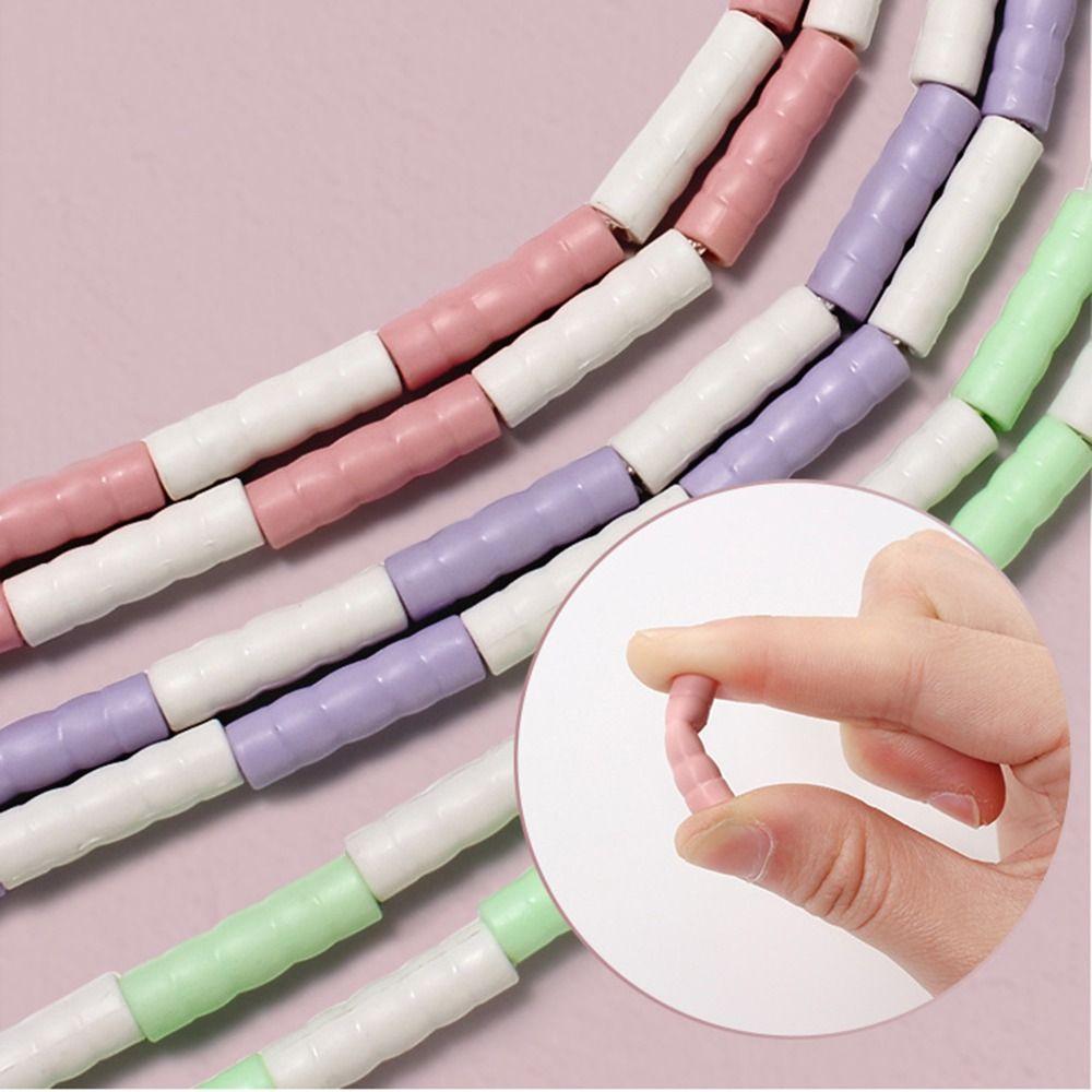Adjustable Length Soft Bead Skipping Rope Signable Segmented Fitness Jump Rope   Lose Weight