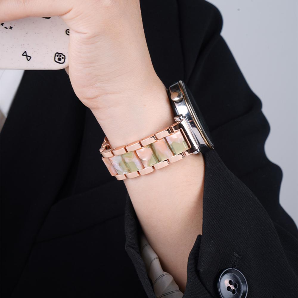 Resin Metal Watch Strap 18mm 20mm 22mm Universal Watch Band Replacement Wristwatch Bracelet For Women Men for Huawei GT5 Pro for Samsung Galaxy Watch