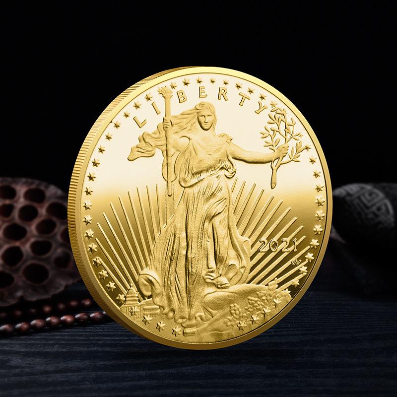 Statue of Liberty - Commemorative Coin Collection Metal 3D Relief Commemorative Medal Badge