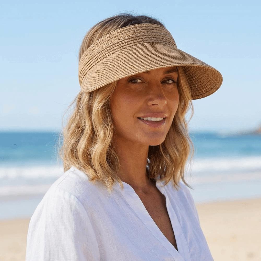 Breathable Straw Sun Cap Adjustable Wide Brim Beach Hat Simple Summer Visors Hat  Beach