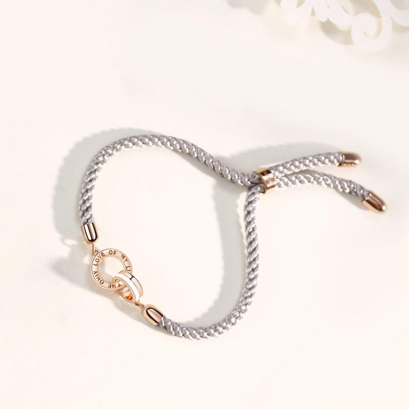 S925 Sterling Silver Interlocking Mobius Strip Korean Style High-End Couple s Bracelet