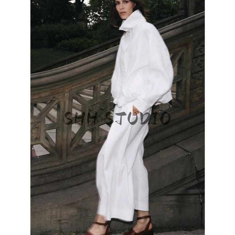 Fall New Women's Clothing Pleated Turtleneck Long Sleeves Linen Blend Pilot Jacket Outwear 8143327