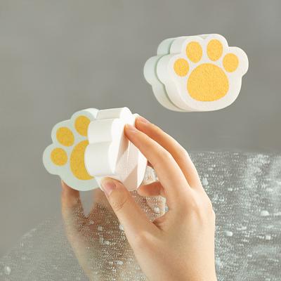 Aisen  Mirror Glass Wipe Cat Claw Cute Glass Cleaning Brush Adhesive Removal Magic Sponge Cleaner Kitchen Bathroom