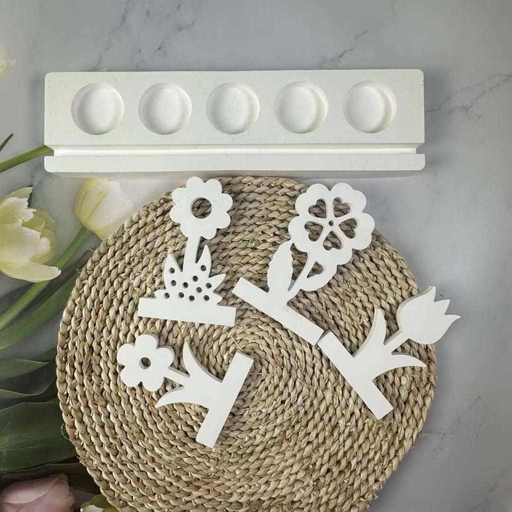 Flower Candlestick Molds with Base for Making Candle Holder Candlestick Tealight Holder Room Decorations DIY Craft