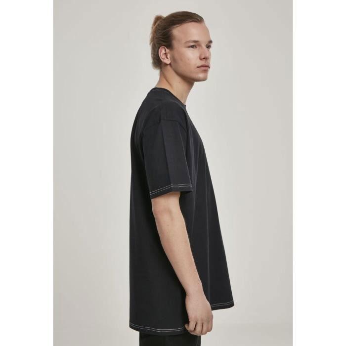 T-shirt oversize - Urban Classics - Noir/electriclime - 100% coton - Manches courtes - Coupe loose